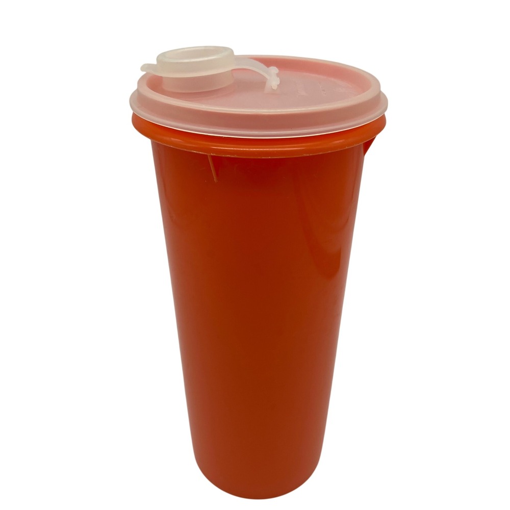 Tupperware Harvest Orange Slimline Drink Beverage Container 262 Lid 603 VTG 70s
